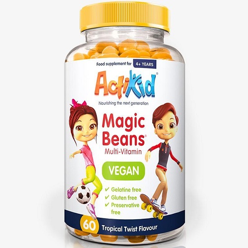 ActiKid Magic Beans Multi-Vitamin - Vegan, Tropical Twist, 60 Beans